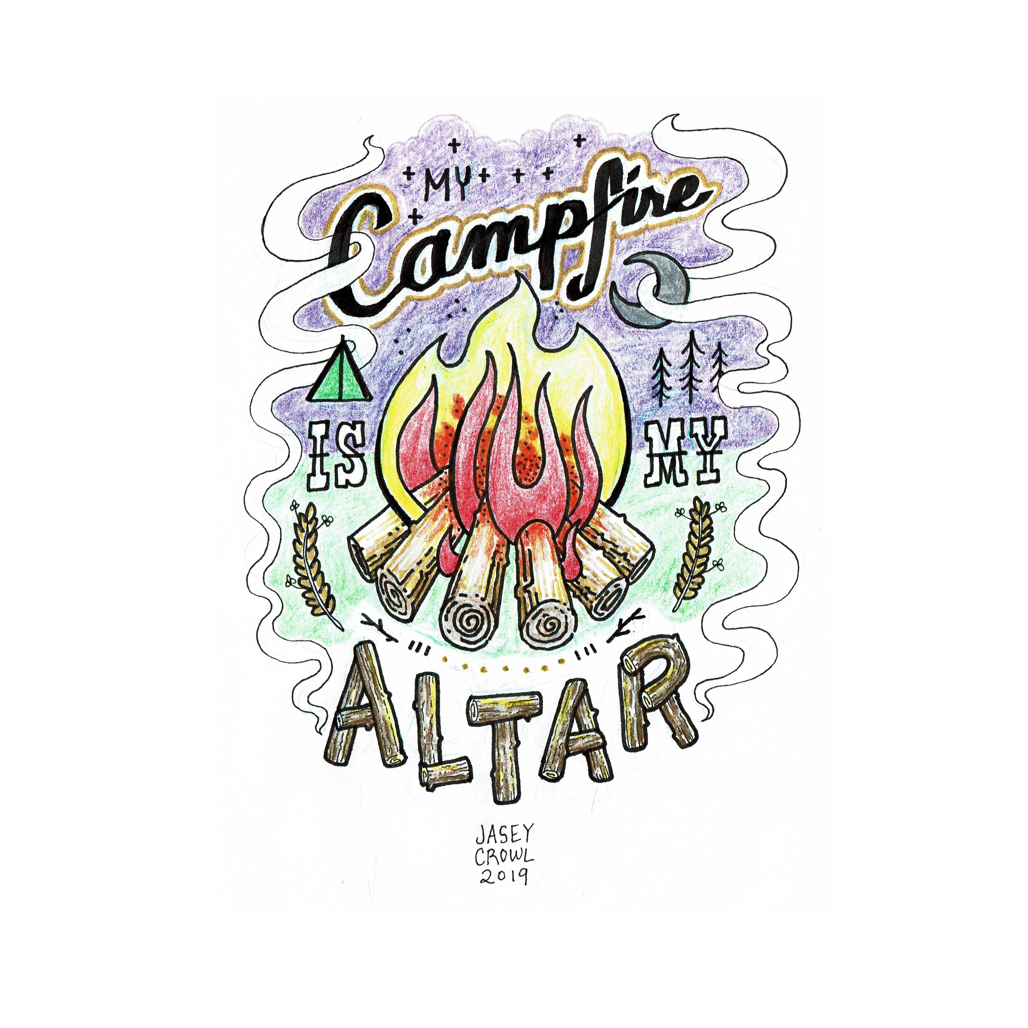 sketchbooks 01 my campfire is my altar - Jasey Crowl Draws