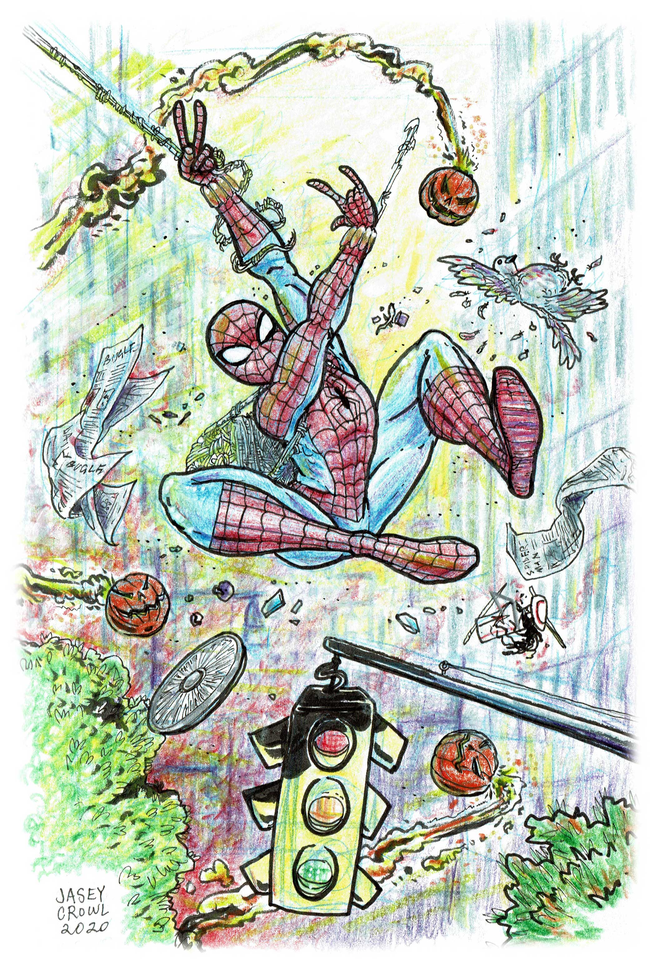 sketchbooks 01 spiderman scan - Jasey Crowl Draws