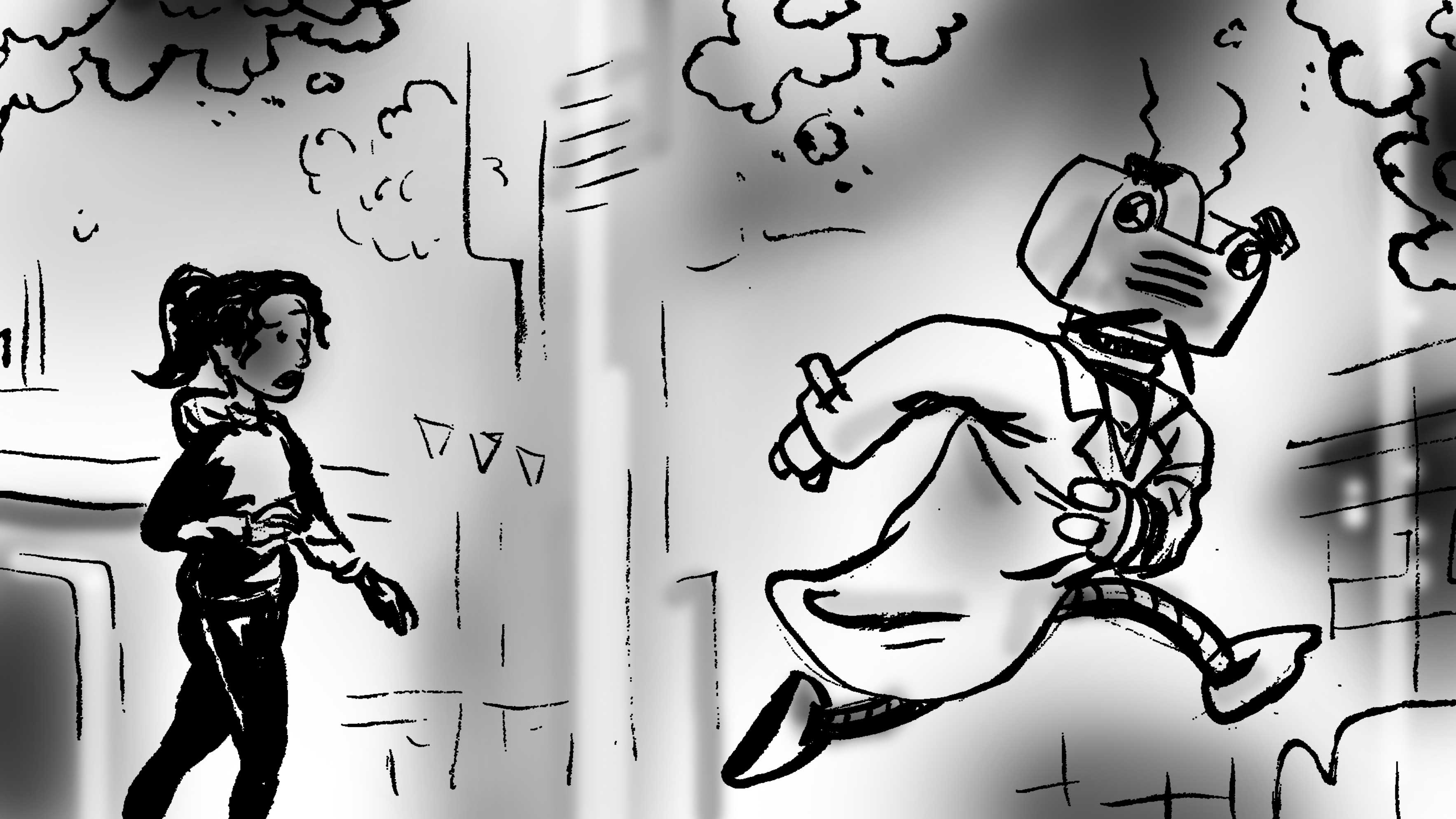 video game storyboard 10 - Jasey Crowl Draws